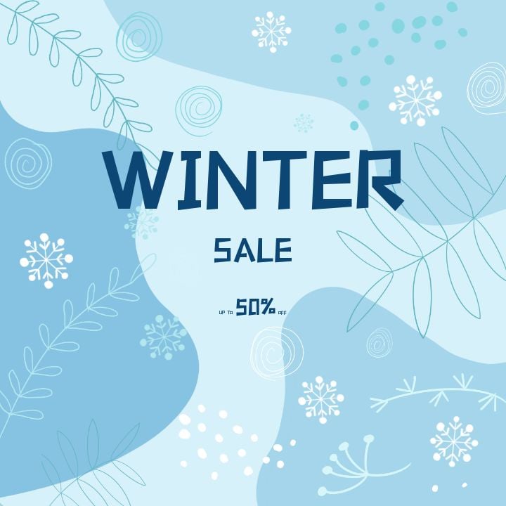 blue winter promotion social media
