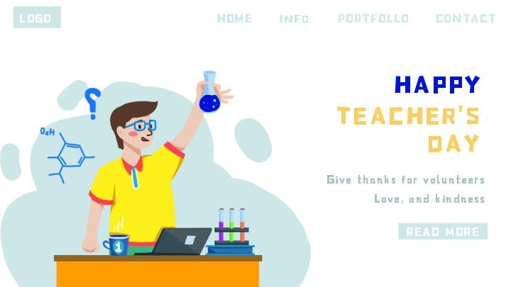 cartoon illustration world teachers' day celebration
