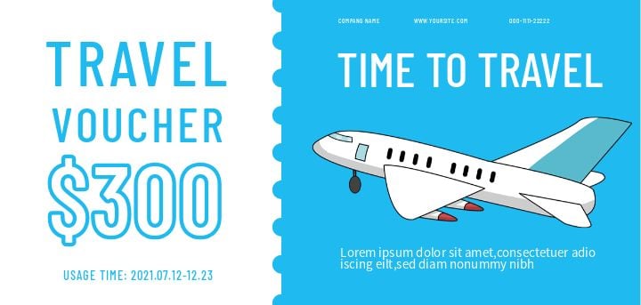 cartoon-inspired creative coupons from a travel agency in blue tones