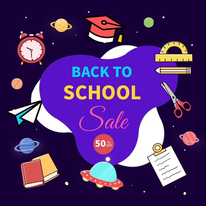 cheerful and playful back-to-school sales event