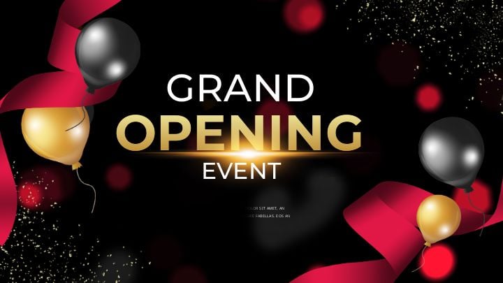 chic minimalist ribbon web banner for grand opening event