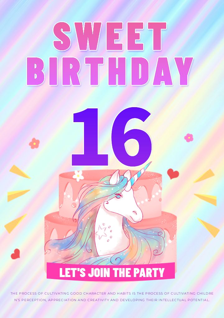 colorful birthday celebration invitation