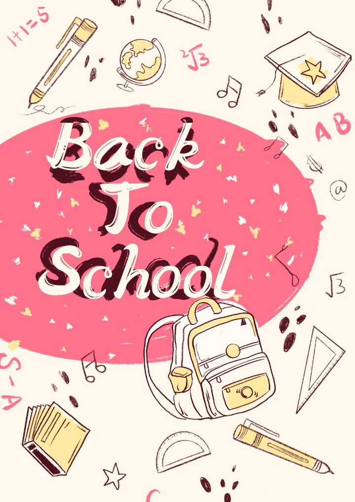 colorful cartoon poster for the return to school