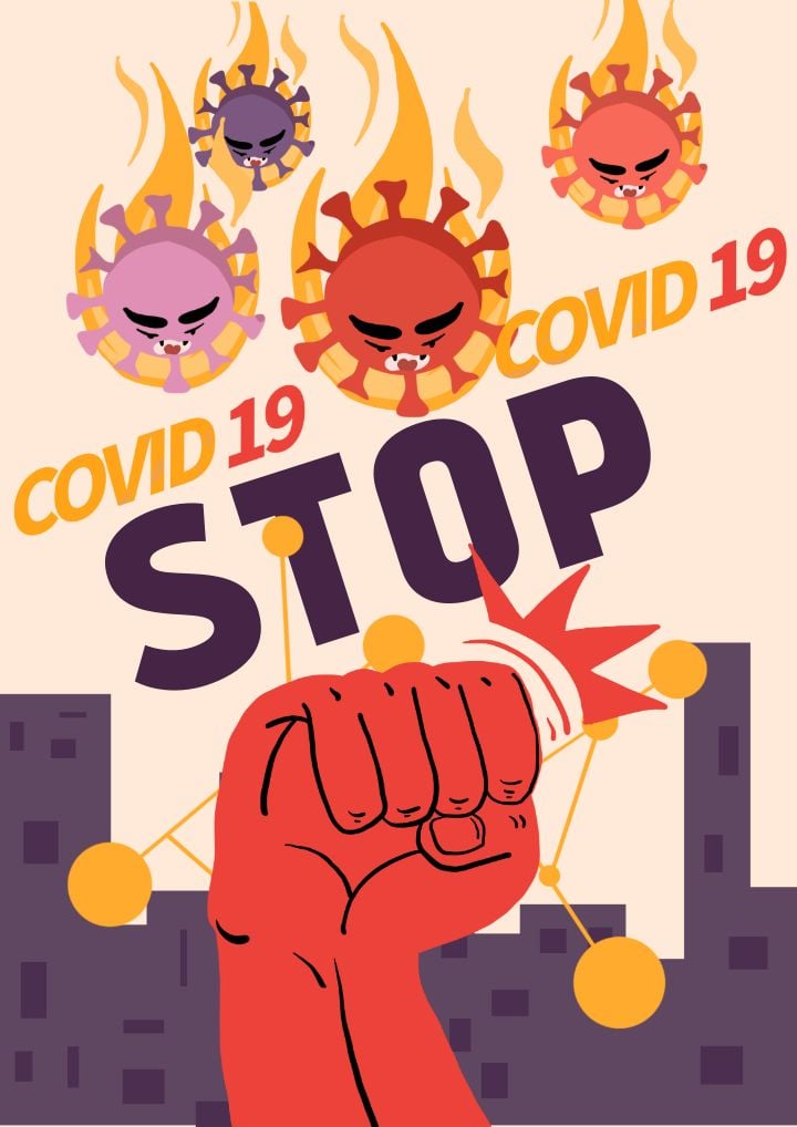 concept poster battling the coronavirus