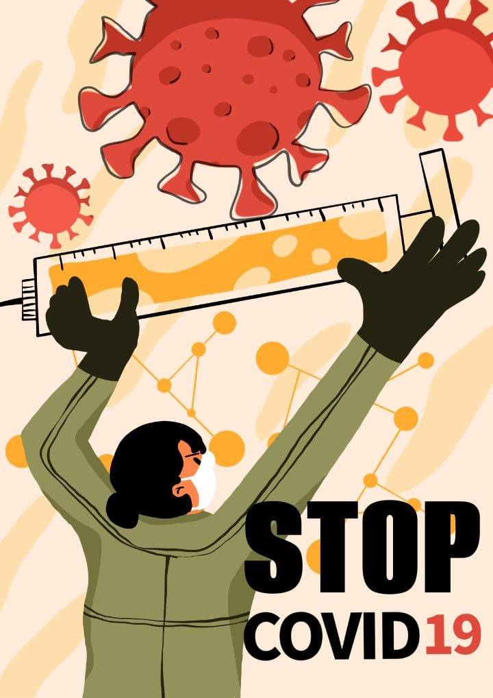 concept poster battling the novel coronavirus