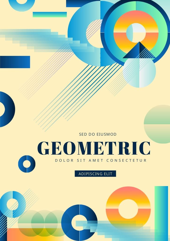 contemporary abstract beige geometric artwork poster