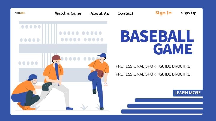 contemporary cartoon style banner for baseball player homepage
