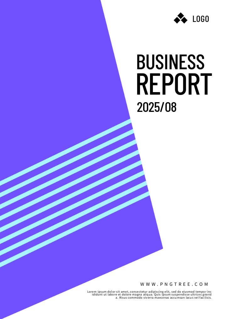 contemporary report poster in shades of purple for business