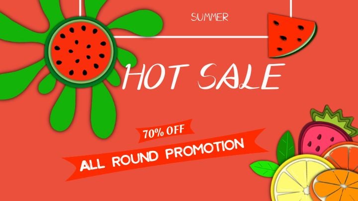 creative banner featuring red fruit on promotional paper cut