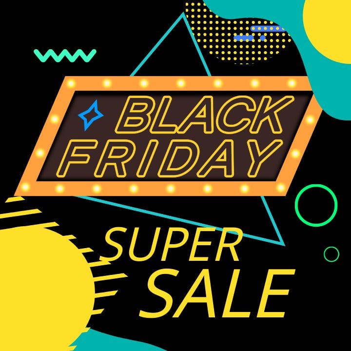 creative instagram post featuring a black friday light effect sign