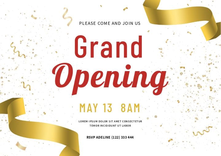 creative invitation a white-themed opening event