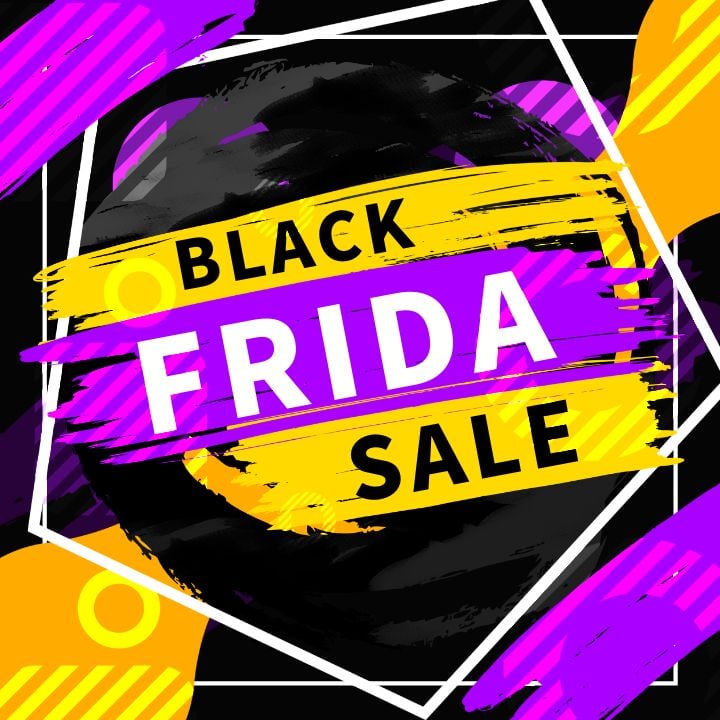 creative purple instagram post for black friday sale