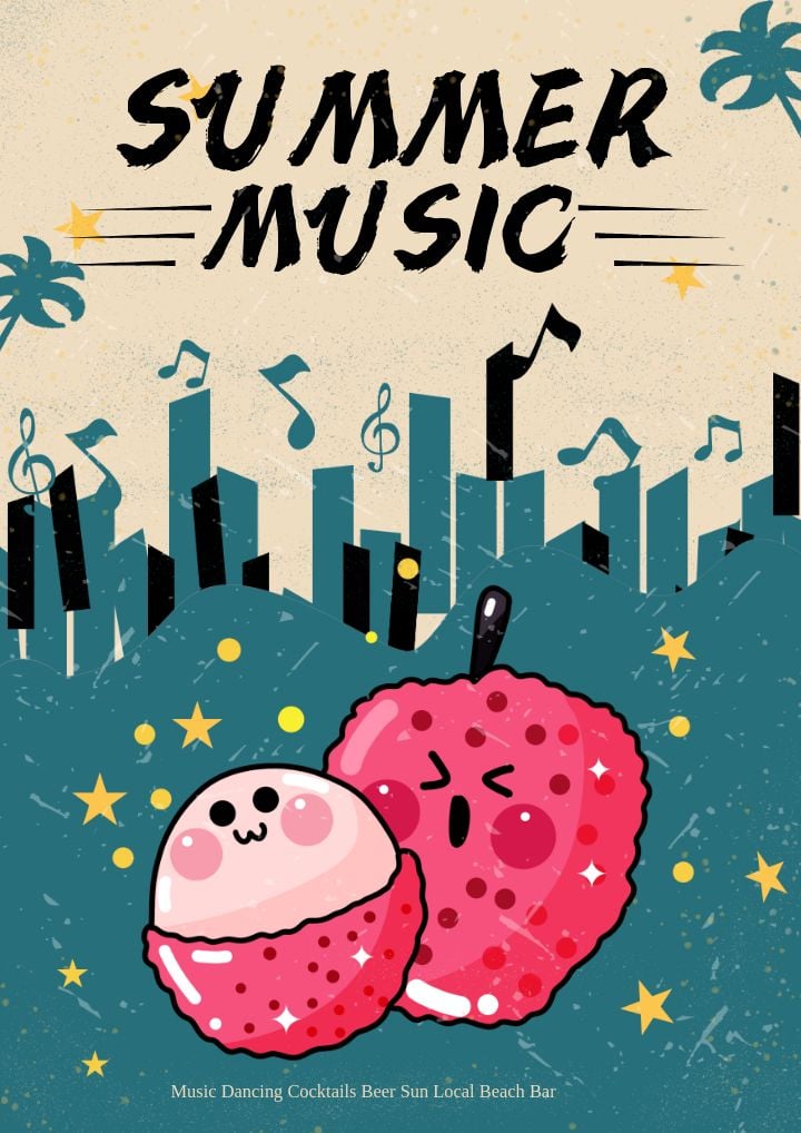 Retro Poster For A Summer Music Bash AI Generated Template Seapik Retro Poster For A Summer Music Bash AI Generated Template Seapik