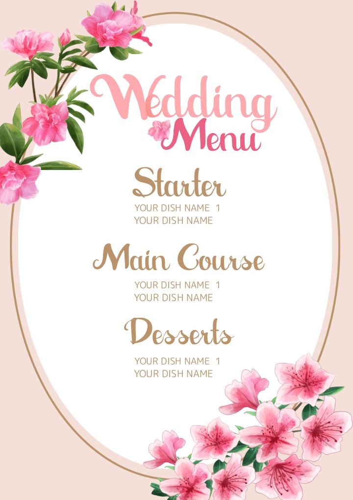 creative wedding invitation featuring a vibrant azalea flower in full bloom
