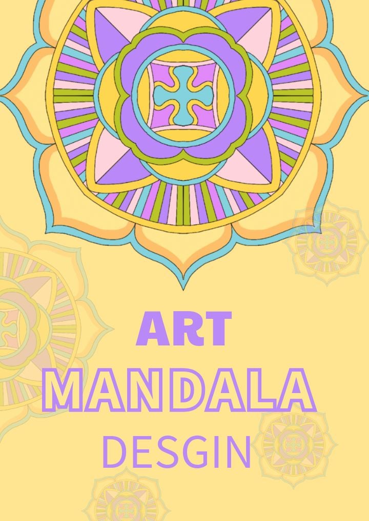 creative yellow mandala poster