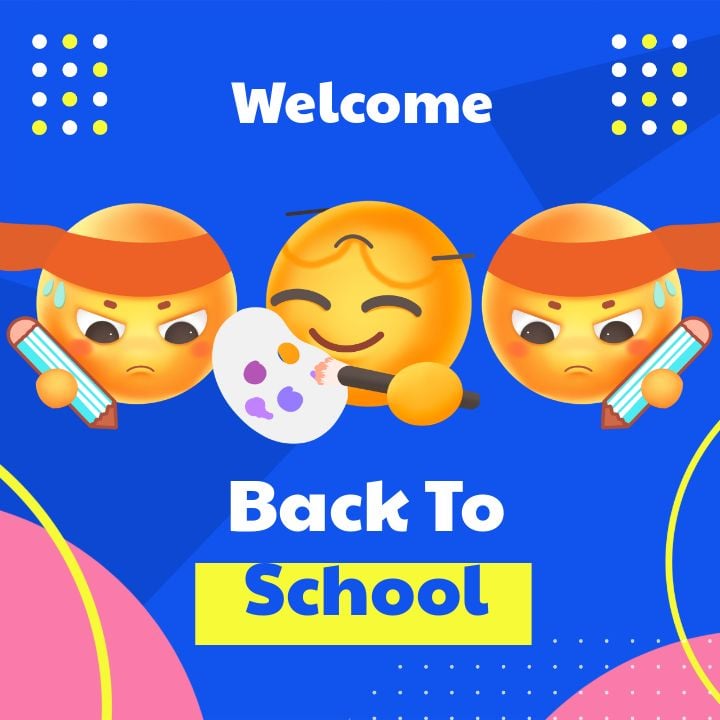 cute blue back-to-school sns style