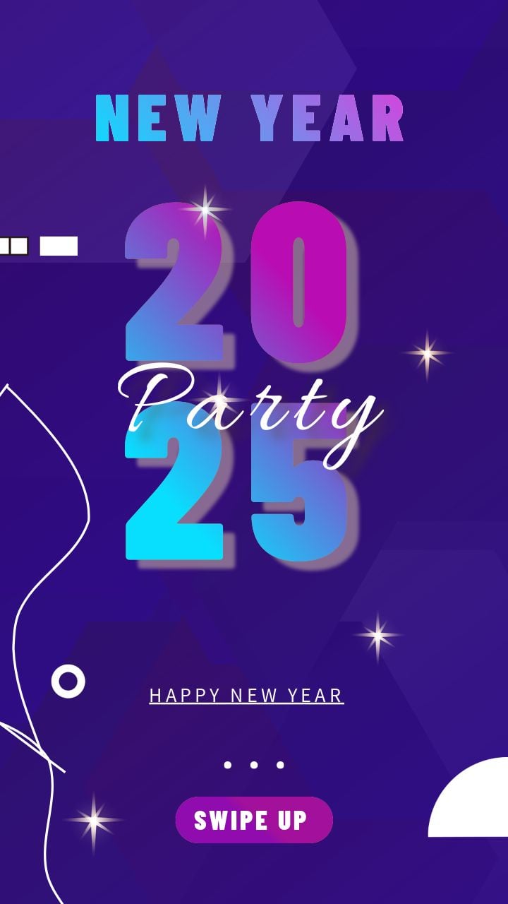 exclusive blue-themed new year's eve instagram story 2025