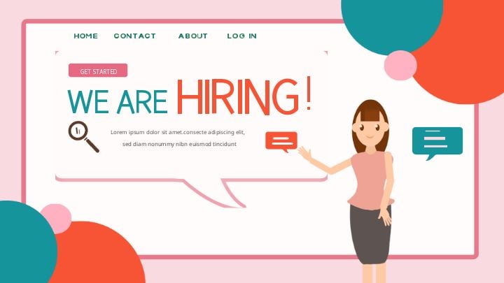 female candidates hired from landing page of recruitment material