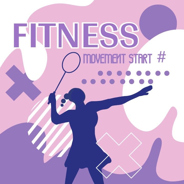 flat design geometric badminton sport social media graphic