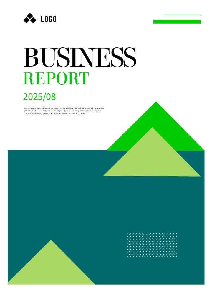 geometric green cover for business report