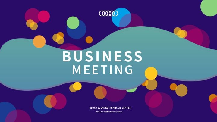 geometric purple banner for a business event meeting
