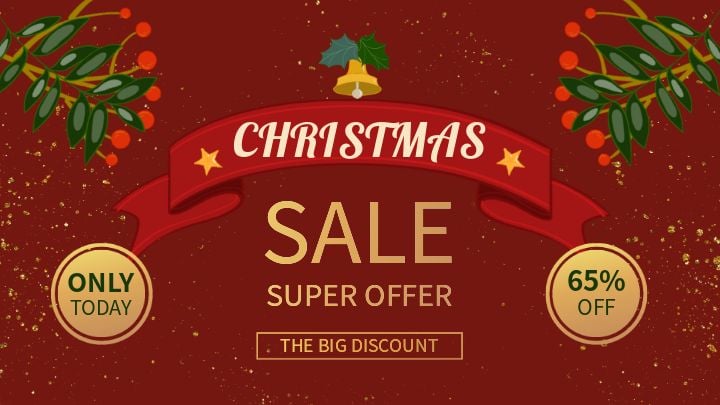 high-end red christmas sale banner
