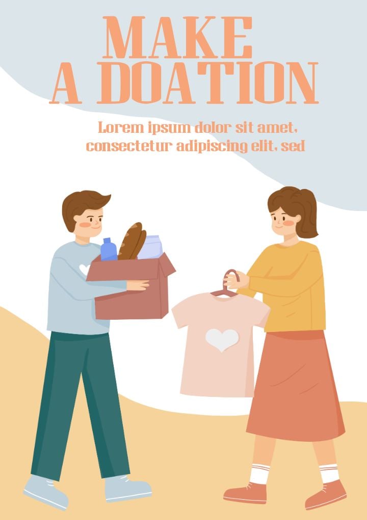 illustration charity and donation with colorful themes