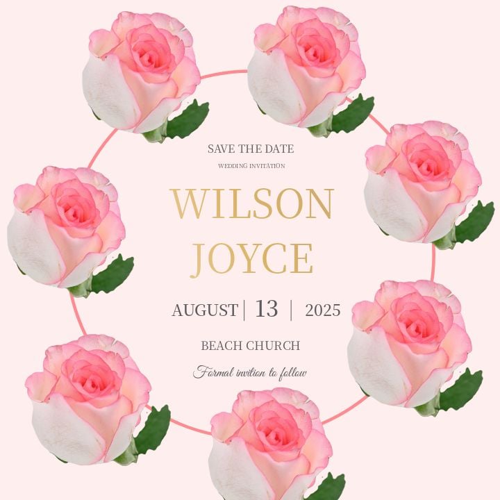 instagram post elegant pink wedding invitation