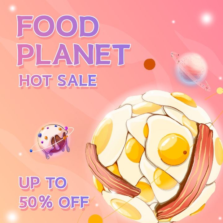 instagram post featuring celestial cuisine on a galactic world