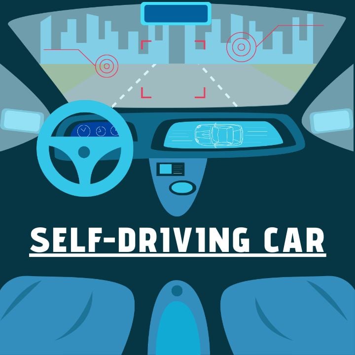 instagram post featuring dark blue new energy vehicle autonomous driving