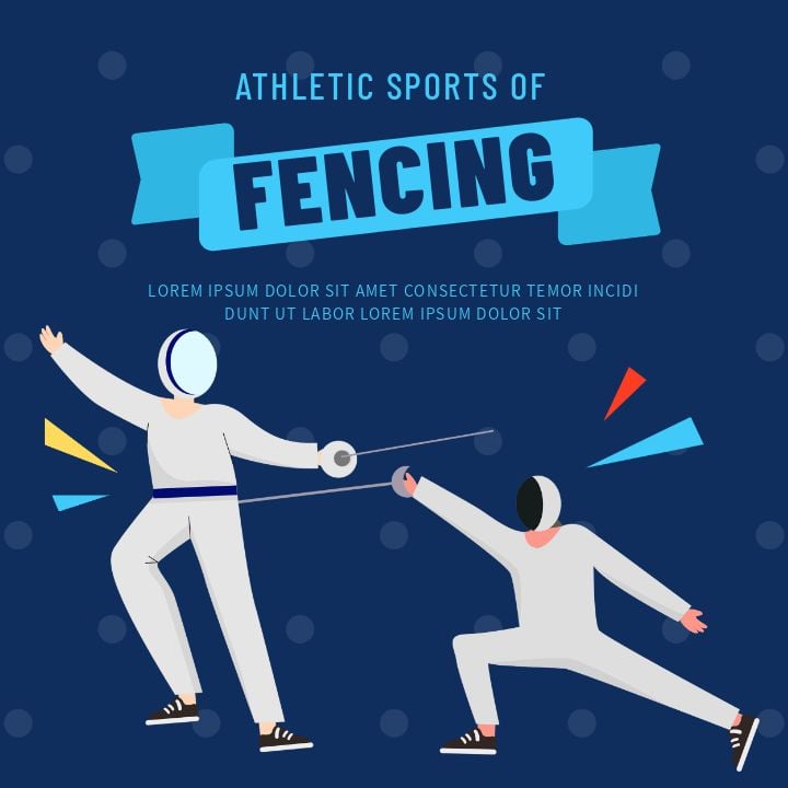 instagram post fun cartoon sports competition with wave patterns