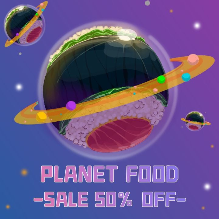 instagram post introducing cosmic cuisine on planet gastronomy