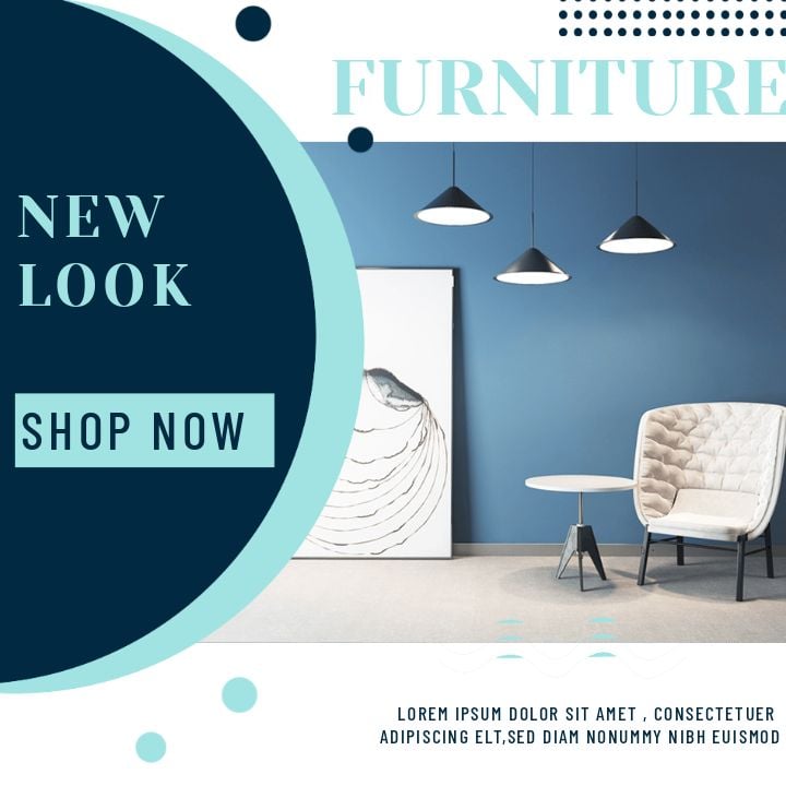 instagram posts promotion stylish blue geometric furniture