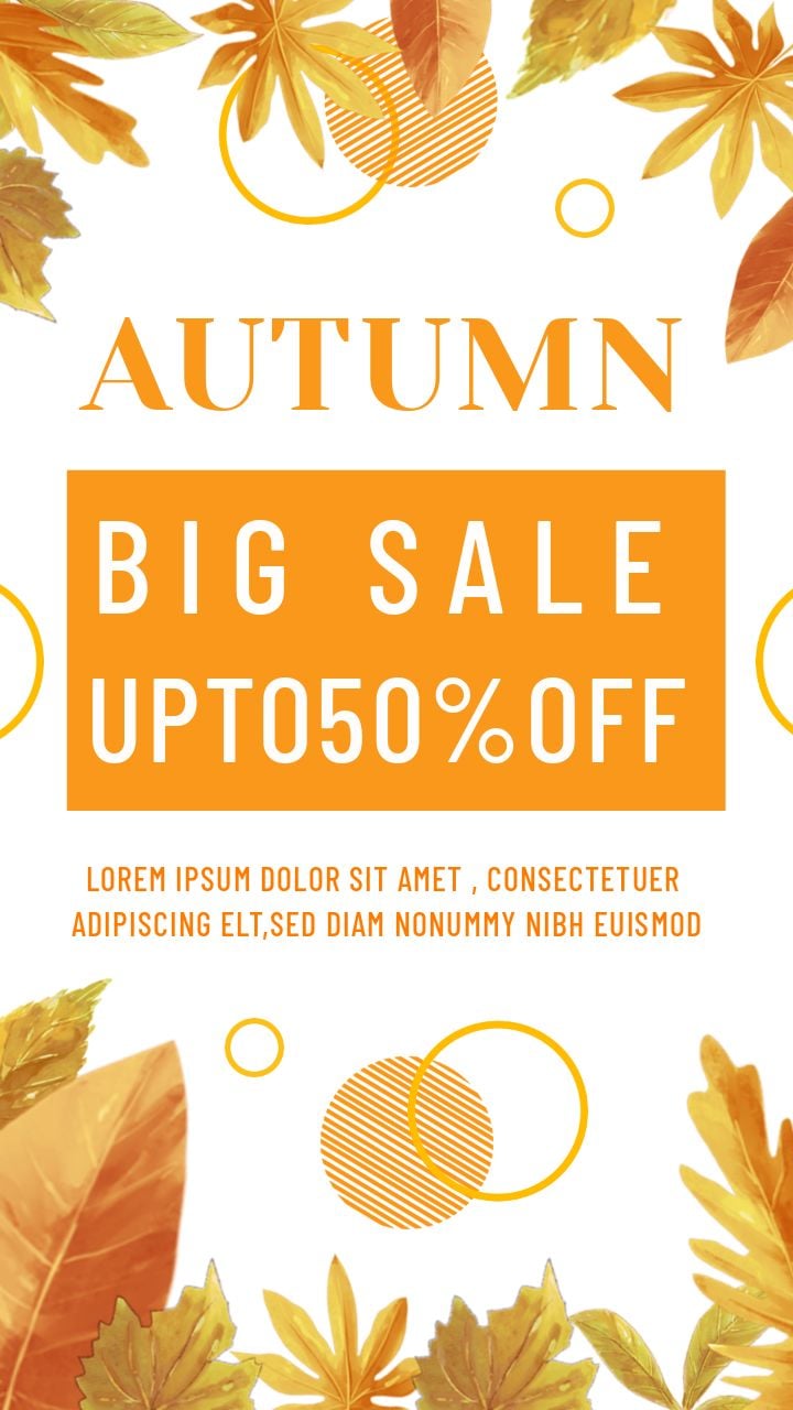 instagram story fall leaf discount promotion
