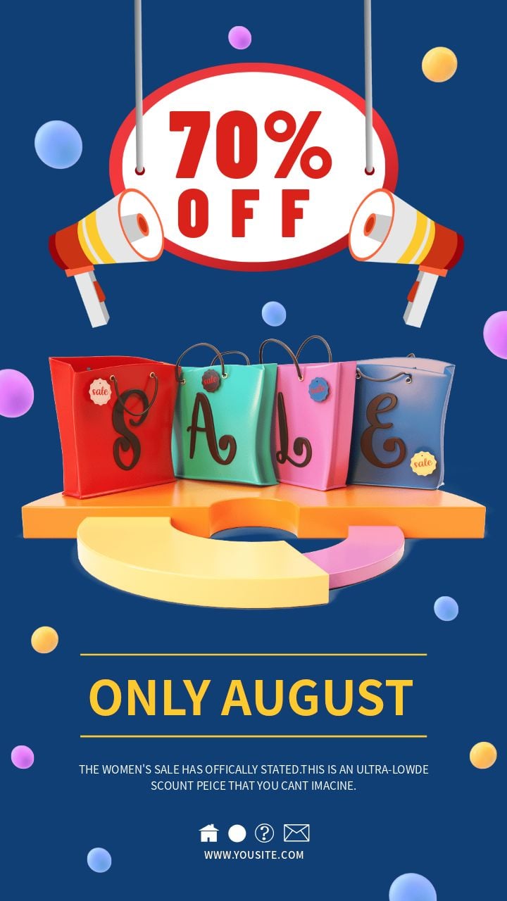 instagram story featuring blue business sale