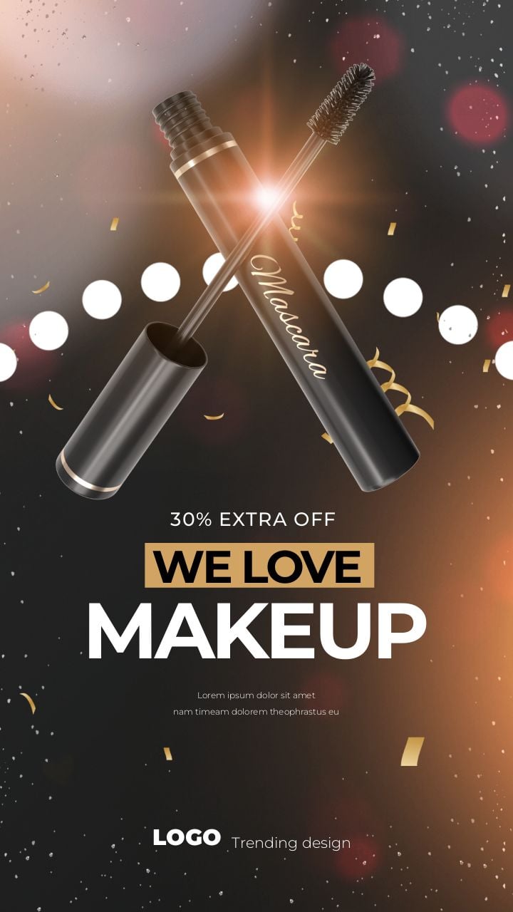 instagram story featuring luminous effect cosmetics with gradient color palette