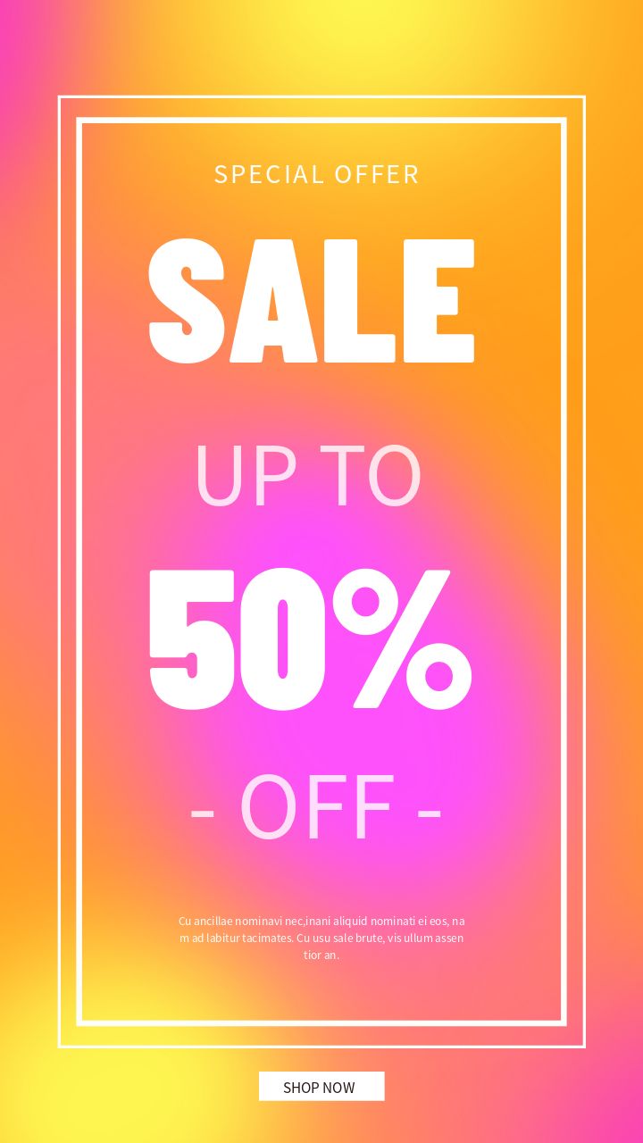 instagram story featuring yellow gradient for sale