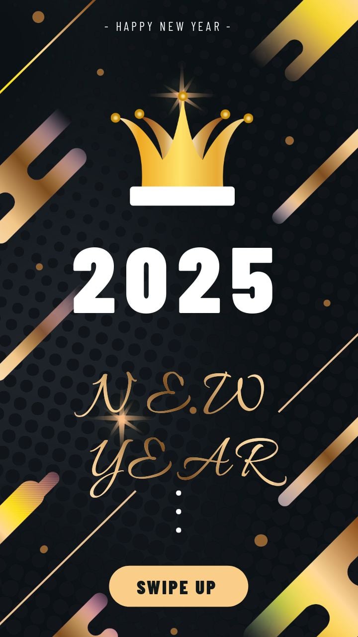 instagram story for the black geometry 2025 new year's party