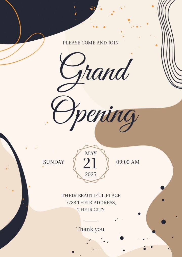 invitation minimalist abstract opening event