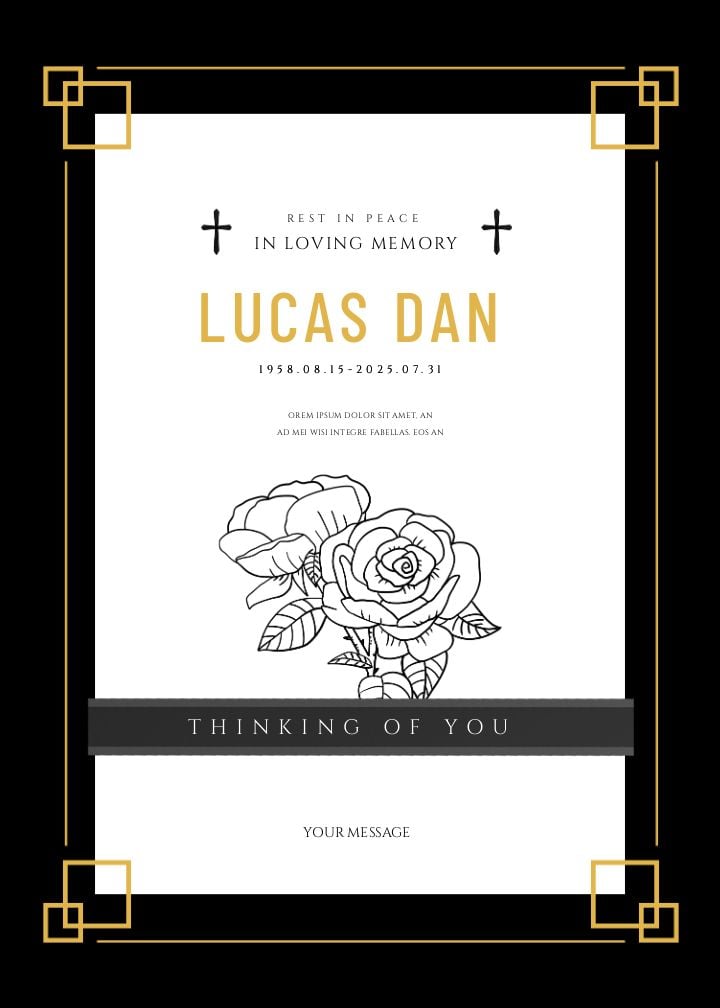 invitation to a basic and elaborate funeral service