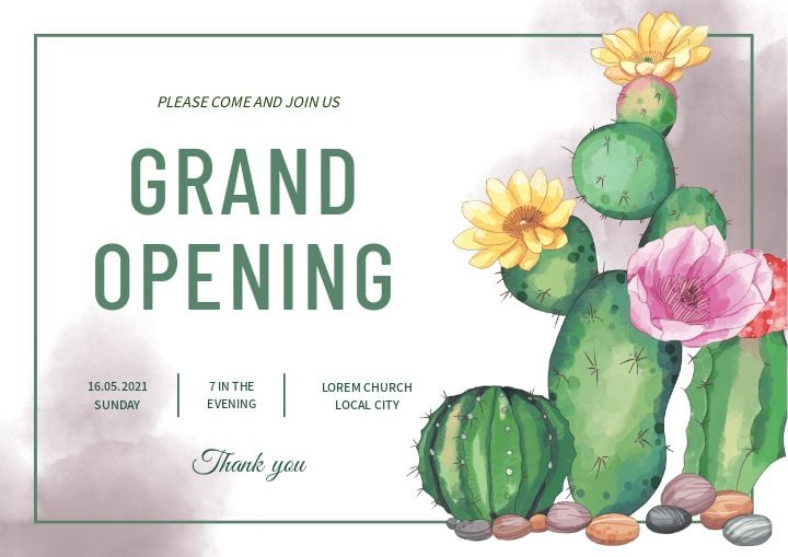 invitation to a botanical watercolor event