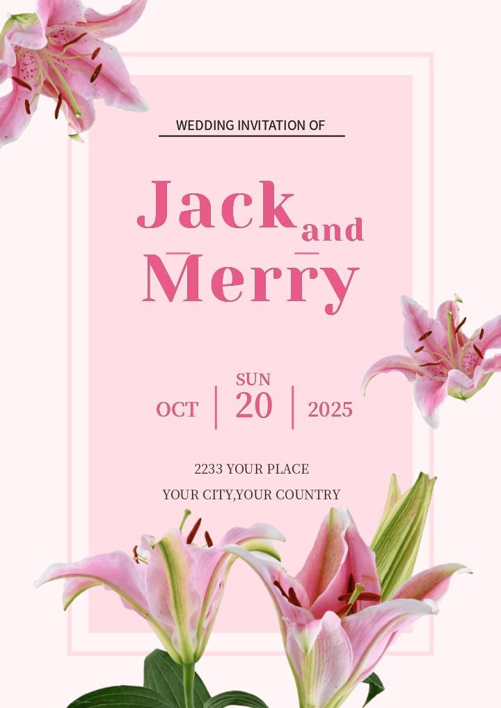 invitation to a cozy blush wedding