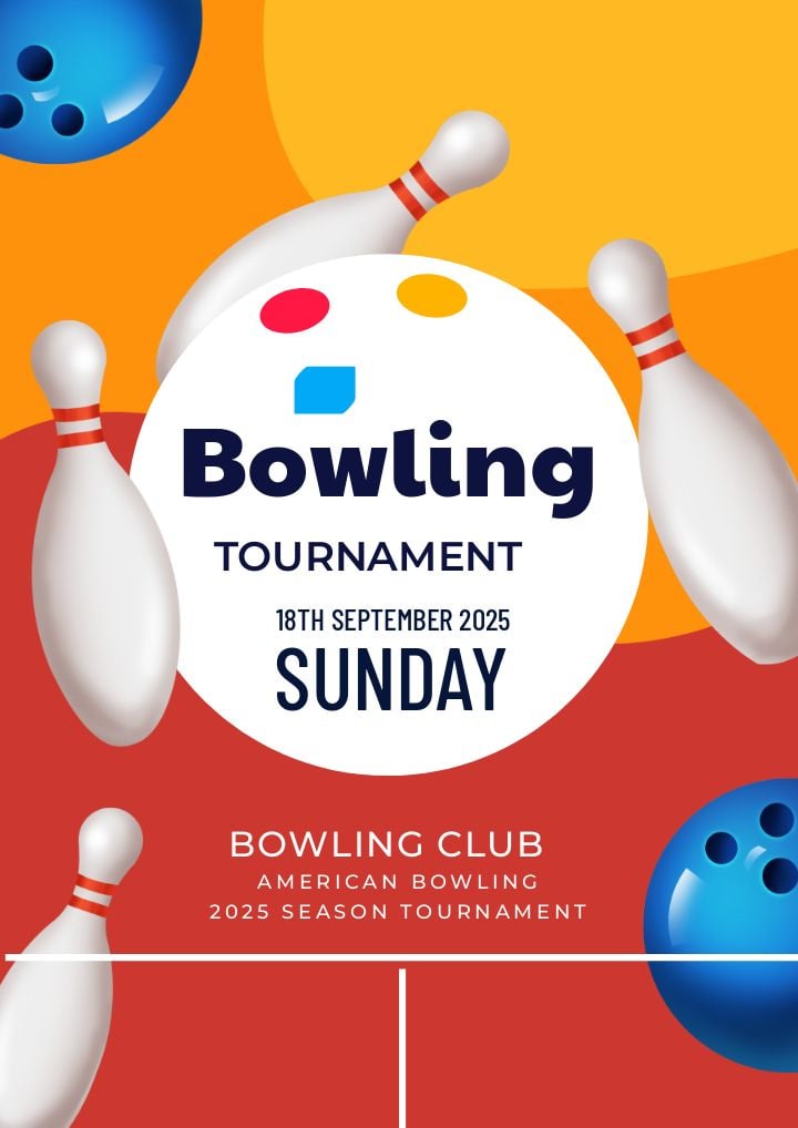 invitation to colorful bowling game promotion