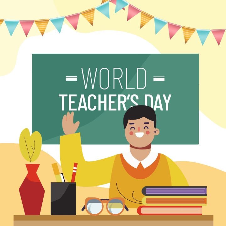 medium-sized yellow company celebrates world teacher's day