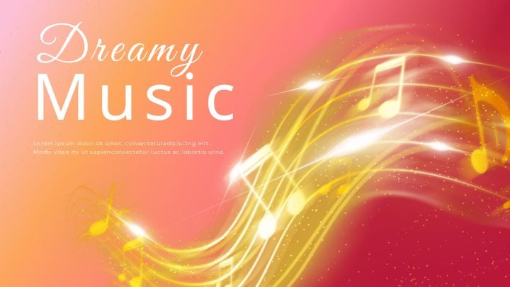 minimalist banner featuring a pink music note with light effects