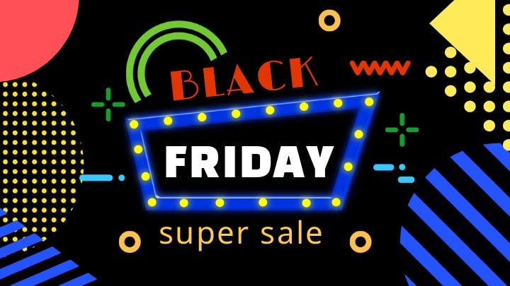 minimalist banner with creative lighting effects for black friday