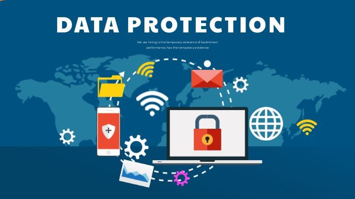 minimalist dark blue banner for data protection landing page
