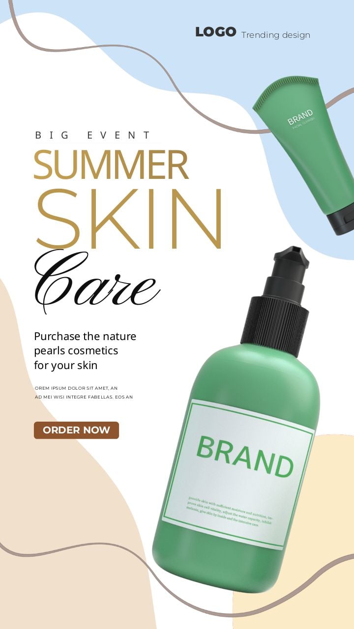 minimalist geometric beauty instagram story for cosmetics promotion