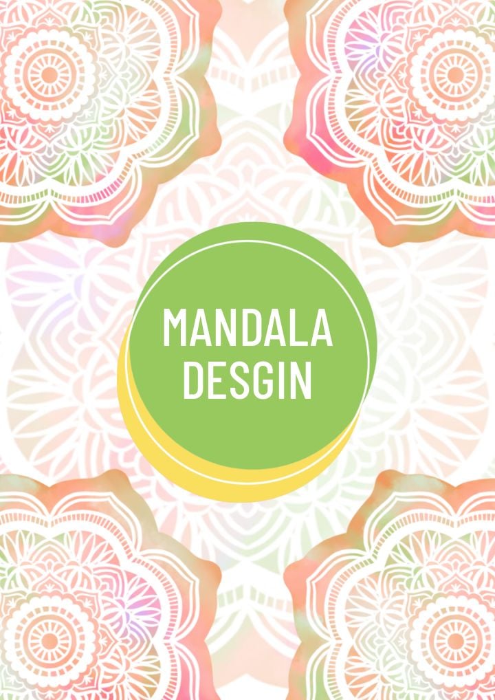 minimalist watercolor mandala poster