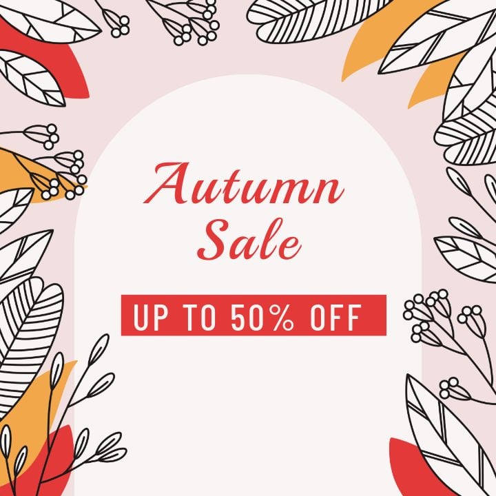 modern and simple autumn sales instagram post